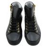 HIGH-TOP SNEAKERS NOIR VEAU ZIP CÔTÉ