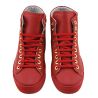 HIGH-TOP SNEAKERS CALFSKIN RED PERFORATED