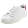 BASKETS BASSE EN CUIR BLANC/ROUGE