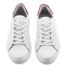 BASKETS BASSE EN CUIR BLANC/ROUGE