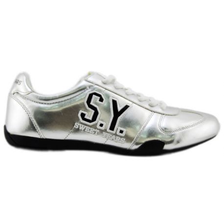 SNEAKER LOW SILVER PAINT LUCID BOTTOM BLACK RUBBER LOGO SY BLACK