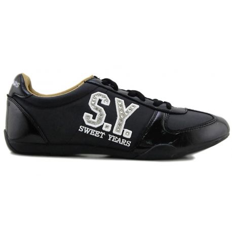 SNEAKER LOW-BLACK PAINT LUCID BOTTOM BLACK RUBBER LOGO SY SILVER