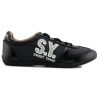 SNEAKER BASSE DE LA PEINTURE NOIRE LUCIDE FOND NOIR LOGO EN CAOUTCHOUC SY ARGENT