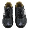 SNEAKERS LOW-SCHWARZ-LACK POLIEREN-BODEN GUMMI SCHWARZ LOGO SILBER-SY