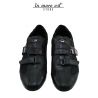 SNEAKERS LOW-SCHWARZ KALB/STOFF-LOGATO AG ANGELEGTER SICHER SCHNALLE STRAP METAL ARG LOGATA WÄCHTER