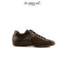 SNEAKERS BASSA TESSUTO CON STEMMA PACIOTTI PELLE MARRONE