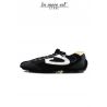 SNEAKER LOW-BLACK FABRIC TOE BLACK SUEDE TRIM GOLD CREST G SILVER