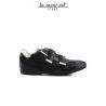 SNEAKER LOW-BLACK FABRIC TOE BLACK PATENT STRAP SIDE PLATE GUARDIANS