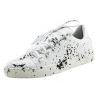 ZAPATILLAS BAJAS CUERO BLANCO SALPICADURAS DE PINTURA NEGRA