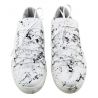 SNEAKERS BASSA VITELLO BIANCO SCHIZZI VERNICE NERA