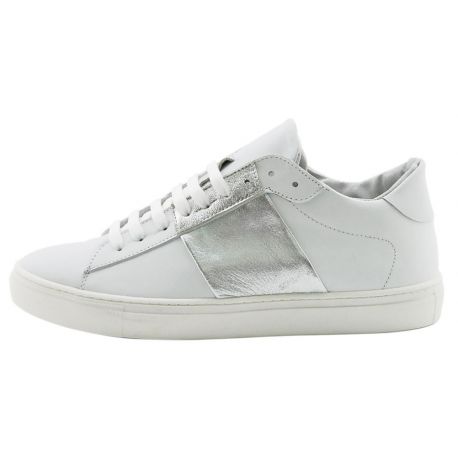 SNEAKERS LOW WHITE LEATHER/SILVER