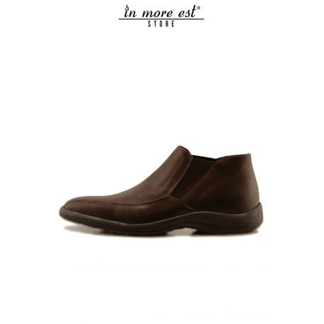 ANKLE BOOTS LOW BROWN CALF WITHOUT LACES BOTTOM RUBBER