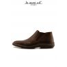 BOTTINES LOW BRUN DE VEAU SANS LACETS FOND EN CAOUTCHOUC