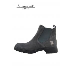 ANKLE BOOT LOW GREY SUEDE ELASTIC SIDE CAVIGL THE BOTTOM OF THE BLACK RUBBER