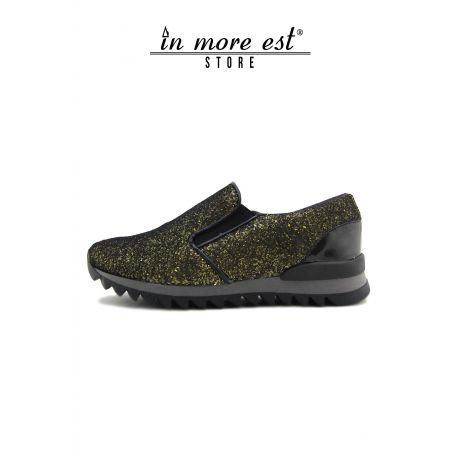 RUNNING ORO GLITTER ELASTICI SENZA LACCI FONFO CARARMATO DRITTO