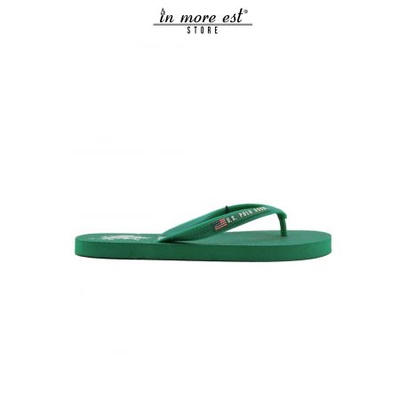 FLIP-FLOPS WITH SEA GREEN RUBBER LOGO US POLO