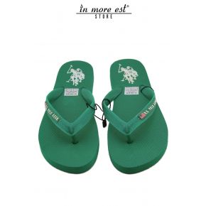 FLIP-FLOPS WITH SEA GREEN RUBBER LOGO US POLO