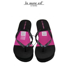 FLIP FLOPS SEA WEDGE BLACK/PINK TWO-TONE RUBBER