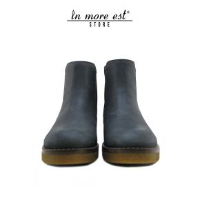 BOOTS CHEAP GREY LEATHER ELASTIC SIDE CAVIGL THE BOTTOM RUBBER MARR