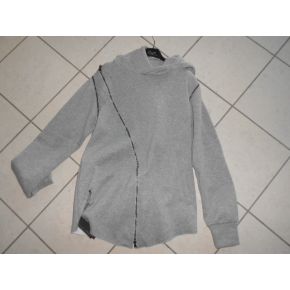 SUDADERA GRIZIA ZIP TRASFERSALI MANGAS CREMALLERA EXTRAÍBLE