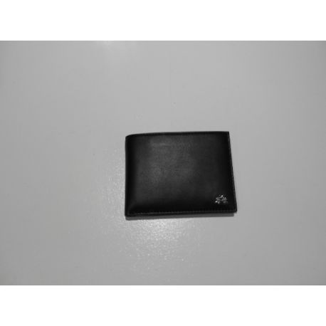 WALLET LARGE BLACK LEATHER LOGO LA MARTINA METAL ARG