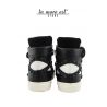 HIGH-TOP SNEAKERS WHITE/BLACK CALF LACE-UP BLACK STUDS
