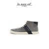 HIGH-TOP SNEAKERS GRAY SUEDE BOTTOM CREPE RUBBER/LACE-UP BEIGE