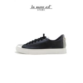 SNEAKER LOW-BLACK NAPPA/LAMIN ARG FONDO PARA WHITE