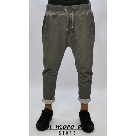 PANTALONE TUTA GRIGIO LAVATO CHIARO TASCHE SOFFIETTO