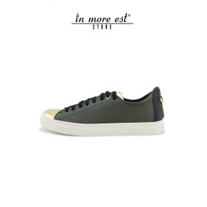 SNEAKERS LOW GREEN NAPPA/LAMIN GOLD FUND PARA WHITE