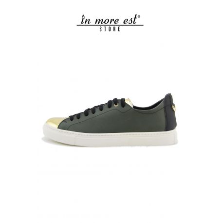 SNEAKERS LOW-GRÜN NAPPA/LAMIN GOLD-FONDS PARA BIANCA