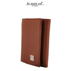 SMALL WALLET WITH FLAPS LEATHER PLAC METAL ARG LOGO PIGNATELLI