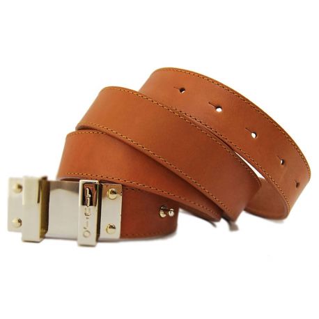 AVERAGE BELT CAMIL LEATHER PLAQUE METAL GOLD LIU JO