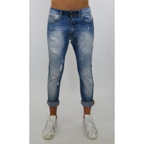 JEANS LAVAG LIGHT BLUE POCKET FILLED RIPPED (POCKET MODIFIED DAMASK AZZ/MARR)