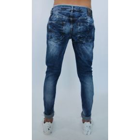 JEANS ELAST CON BOLSILLO ÚNICO HILO LAVAG LUZ AZUL