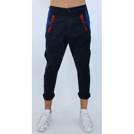 PANTALON BLEU ELAST ENTREJAMBE BAS POCHES AZZ/ROSS SOUFFLET