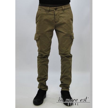 PANTALON MARRON POCHES CARGO REGULAR FIT