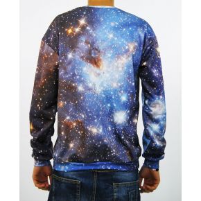 SUDADERA DE SINT ACIANO AZUL CIELO ESTRELLADO CON CUELLO REDONDO