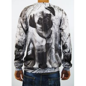 SUDADERA DE SINT PERRO GRIS DE CUELLO DE TRIPULACIÓN