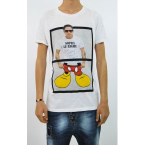 T-SHIRT DE IMPRESIÓN LAPO ELKHANN SOBRE LA PARTE SUPERIOR