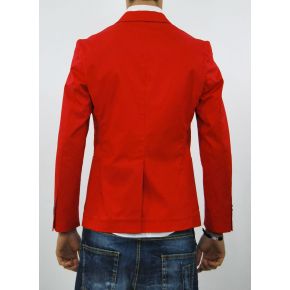 CHAQUETA ELAST SLIM DE ALGODÓN ROJO