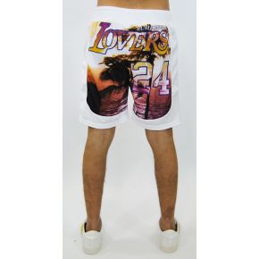 SHORTS POLY-WHITE LOVERS PRINT