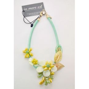 COLLANA VERDE E GIALLA CON FIORI