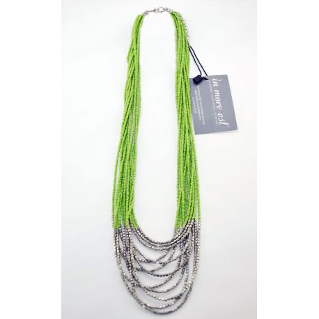 GREEN NECKLACE MULTI-STRAND LONG