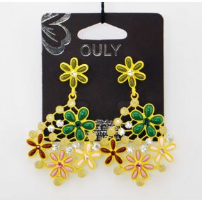 PENDANT EARRINGS FLOWER MULTICOLOR