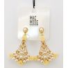 PENDANT EARRINGS IN WHITE BEADS