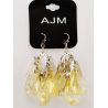 PENDENTIF BOUCLES D'OREILLES EN JAUNE SEMI-TRANSPARENT