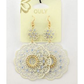 PENDENTIF BOUCLES D'OREILLES BLANC