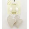 EARRINGS PENDANTS IN THE SHAPE OF HEART WHITE