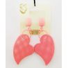 EARRINGS PENDANTS IN THE SHAPE OF A PINK HEART